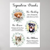 Poster Élégante signature Boissons Animaux Mariages Chien (Devant)