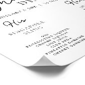 Poster Élégante signature Mariage Jaune Boissons (Coin)