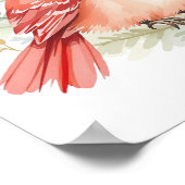 Poster Élégante sur mesure Cardinal Rouge Bois Nursery (Coin)