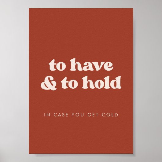 Poster Élégante Terracotta à avoir et à tenir Blanche (Devant)