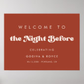 Poster Élégante Terracotta Bienvenue à la nuit précédant (Devant)