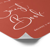 Poster Élégante Terracotta Guest book signe mariage (Coin)