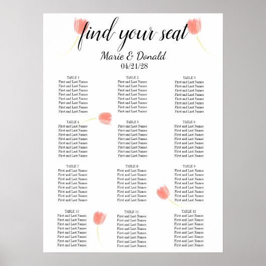 Poster Élégante Tulipes Roses Douces (Devant)