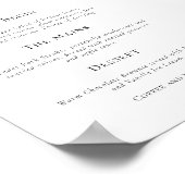 Poster Élégante typographie Menu Mariage simple (Coin)