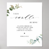 Poster Élégante verdure Cette bougie brûle le signe Maria (Devant)