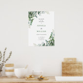 Poster Elégante verdure Eucalyptus Feuille Mariage (Cuisine)