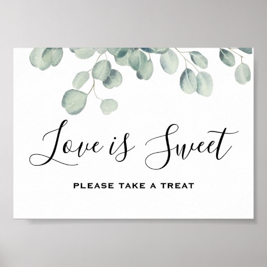 Poster Elégante verdure Eucalyptus Feuille Mariage (Devant)