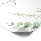 Poster Elégante verdure Eucalyptus Feuille Mariage (Coin)