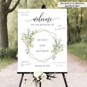 Poster Élégante verdure Éucalyptus Mariage de bienvenue