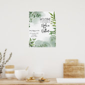 Poster Elégante verdure feuille faire-part de mariage (Cuisine)