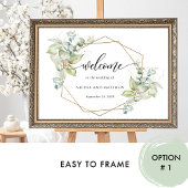 Poster Élégante verdure Horizontale Bienvenue Mariage