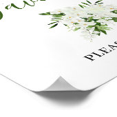 Poster Élégantes orchidées blanches bohème cadeaux signe  (Coin)