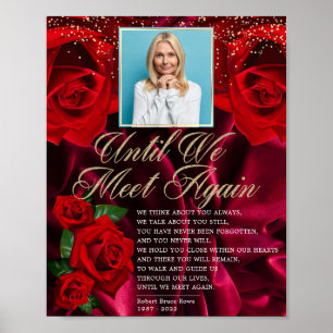 Poster Élégantes roses turques rouges soyeuses enseigne d