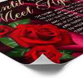 Poster Élégantes roses turques rouges soyeuses Panneau de (Coin)