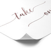 Poster Élégants Favors Calligraphie Rose Gold Take One (Coin)