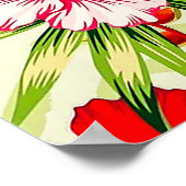 Poster Élégants Feuilles tropicaux et fleurs d'Hibiscus | (Coin)