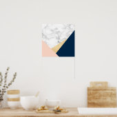 Poster Eléged marble gold peach (Cuisine)