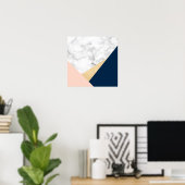 Poster Eléged marble gold peach (Bureau à domicile)