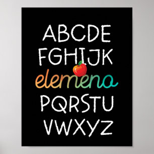 Poster Elemeno Alphabet Preschool Kindergarten - School