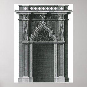 Poster Élément architectural ancien, porte gothique