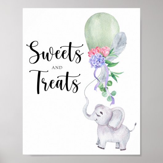 Poster Élément & Ballon - douceurs et friandises pour une (Devant)