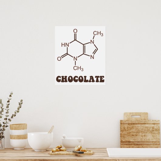 Poster Élément Chocolat Scientifique Théobromine Molécule (Cuisine)