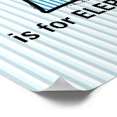 Poster Élément de chambre bébé Éléphant Bleu Monogrammé (Coin)