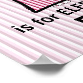 Poster Élément de chambre de bébé E en rose avec monogram (Coin)