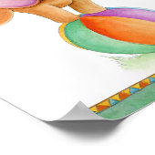 Poster Élément de cirque fantaisiste éléphant brun vert a (Coin)