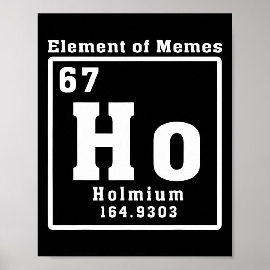 Poster Élément de mèmes Ho Holmium 67 Drôle de science (Devant)