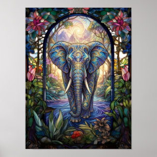 Poster Élément de Verre Peint Mystique | Faune Fantastiqu