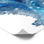 Poster Élément d'eau bleu tendance Art textuel 3D (Coin)