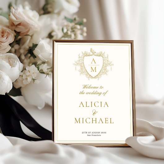 Poster Élément imprimable de bienvenue de mariage à armoi