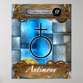 Poster Élément périodique Antimoine Numéro atomique #51 P