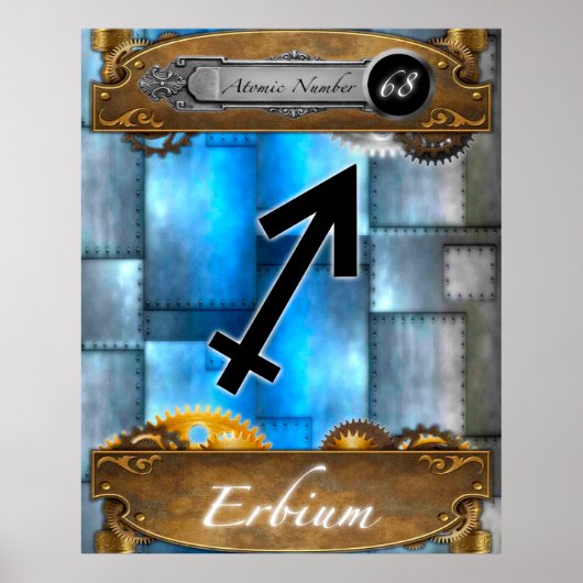 Poster Élément périodique Erbium Numéro atomique #68 Post (Devant)