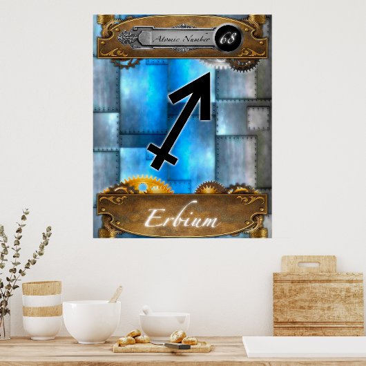 Poster Élément périodique Erbium Numéro atomique #68 Post (Cuisine)