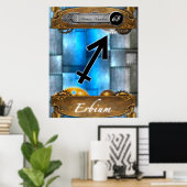 Poster Élément périodique Erbium Numéro atomique #68 Post (Bureau à domicile)