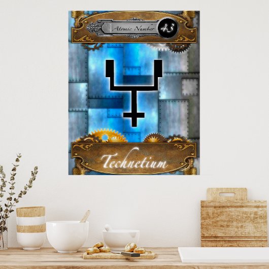 Poster Élément périodique Technétium atomique #43 (Cuisine)