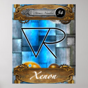 Poster Élément périodique Xenon Numéro atomique #54 Poste