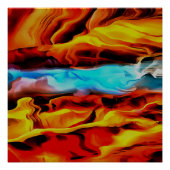 Poster Eléments Chauds Et Froids Acrylique Verser Abstrai (Devant)