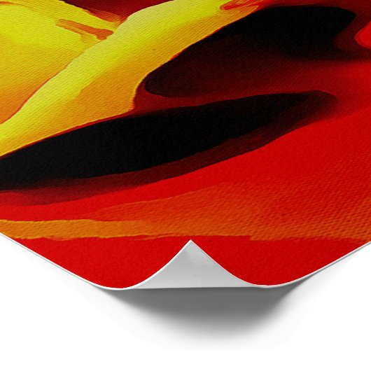 Poster Eléments Chauds Et Froids Acrylique Verser Abstrai (Coin)