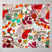 Poster Éléments de Noël festifs Design sans couture (Devant)