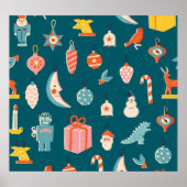 Poster Éléments de Noël Jeu de vacances d'hiver (Devant)