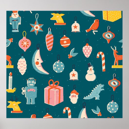 Poster Éléments de Noël Jeu de vacances d'hiver (Devant)