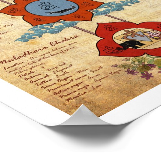 Poster Éléments des chakras (Coin)