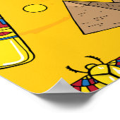 Poster éléments égyptiens, Anubis, motif pyramides. (Coin)