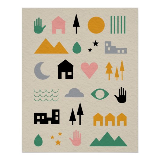 Poster Éléments minimalistes scandinaves d'harmonie (Devant)