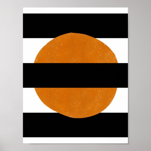 Poster Éléments noirs et jaunes abstraits Formes orange (Devant)