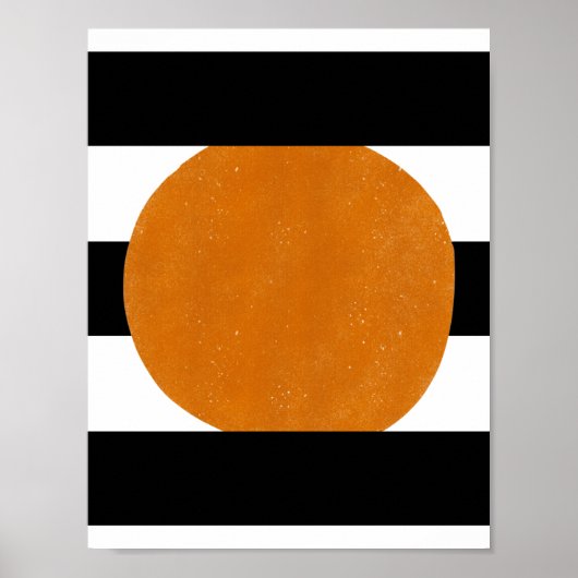 Poster Éléments noirs et jaunes abstraits Formes orange P (Devant)