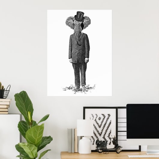 Poster Élephant (Bureau à domicile)